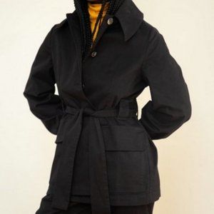 Kotn black cotton belted jacket